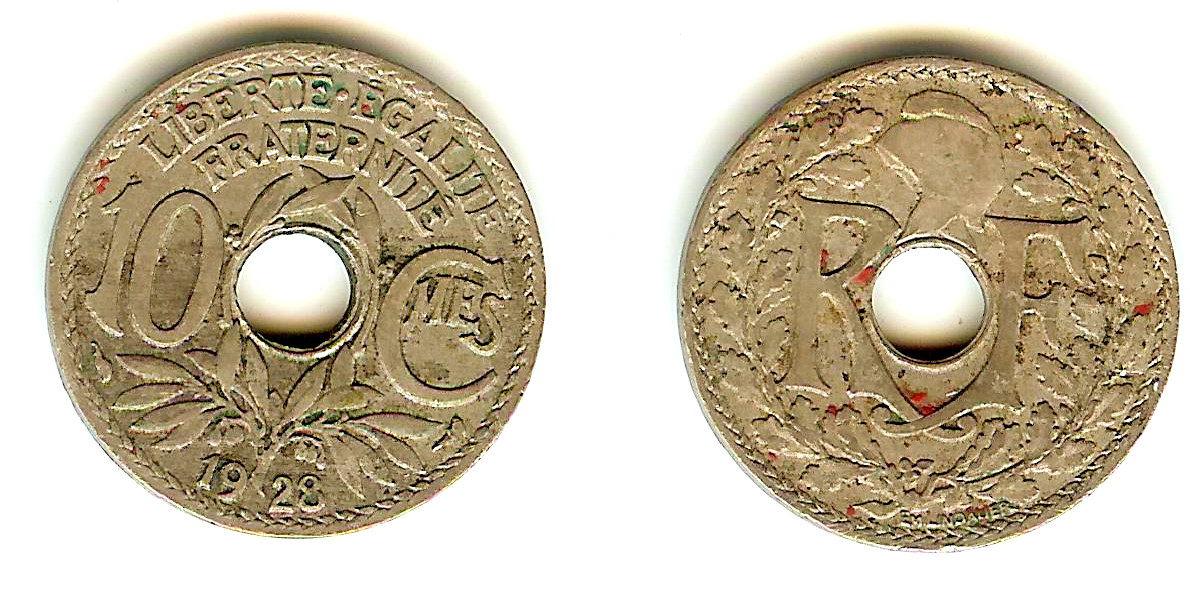 10 centimes Lindauer 1928 TB
